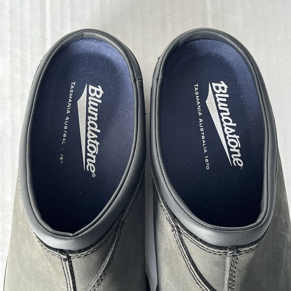 Blundstone Original Clogs Slip On Leather Mule Rustic Black M7 W9 Comfort Shoes - Picture 8 of 13